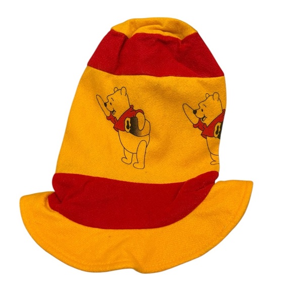 Vintage Disney Winnie the Pooh Tall Top Hat Red & Yellow Striped Costume y2k 90s - Picture 5 of 5